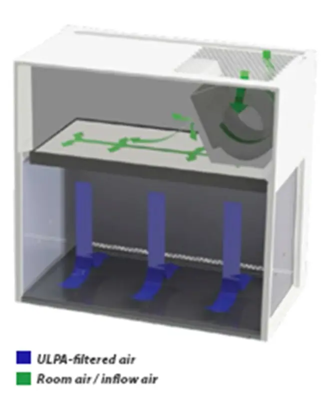 Vertical Laminar Flow illustration